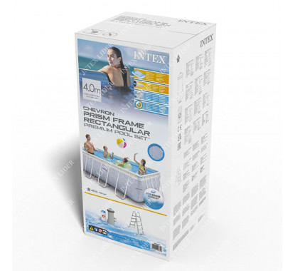 26780 Intex Каркасный бассейн прямоугольный, 400х200х100 см