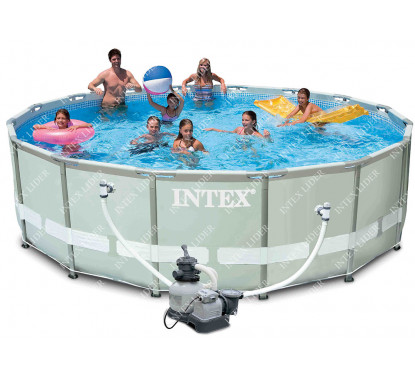 28324 Каркасный бассейн круглый  Intex, 488х122см, фильтр-насос песчанный 4542 л/ч (28328,56451)